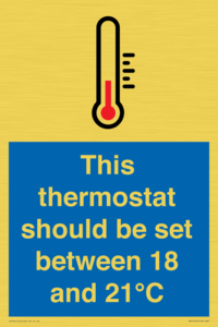 This thermostat should be set between 18 and 21°C